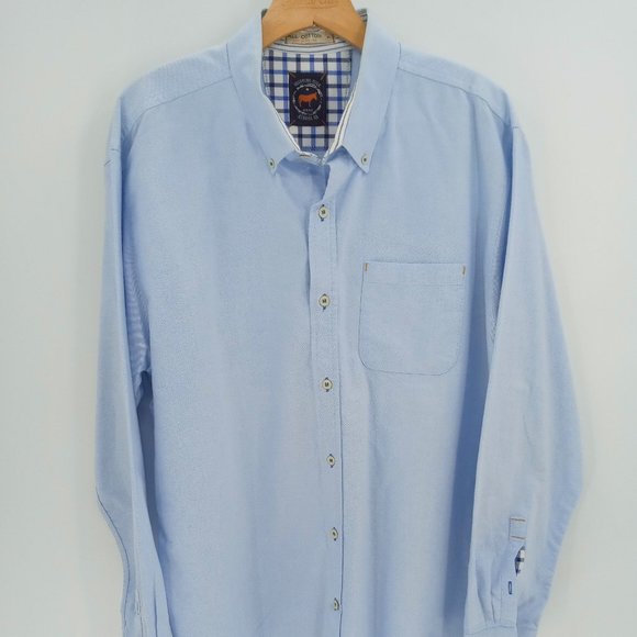 Grinning Mule 100% Cotton Casual Button Down Shirt - Picture 1 of 4